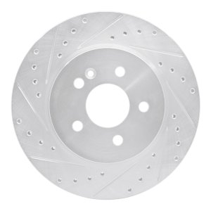 Mercedes-Benz ML320 Brake Rotor (1) - Front Left - R1 Concepts - Drilled & Slotted - Silver - `98-`05